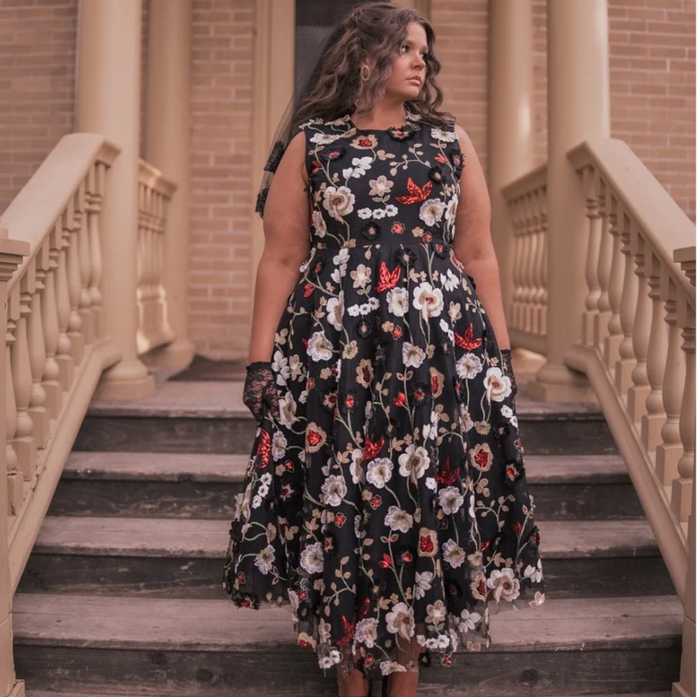 JessaKae Black Floral Dress XS New w/Tags